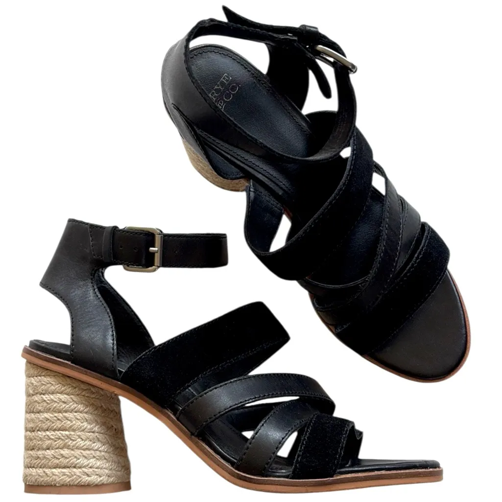 EUC Frye Leather Heeled Sandals Black Size 8.5 - Image 2