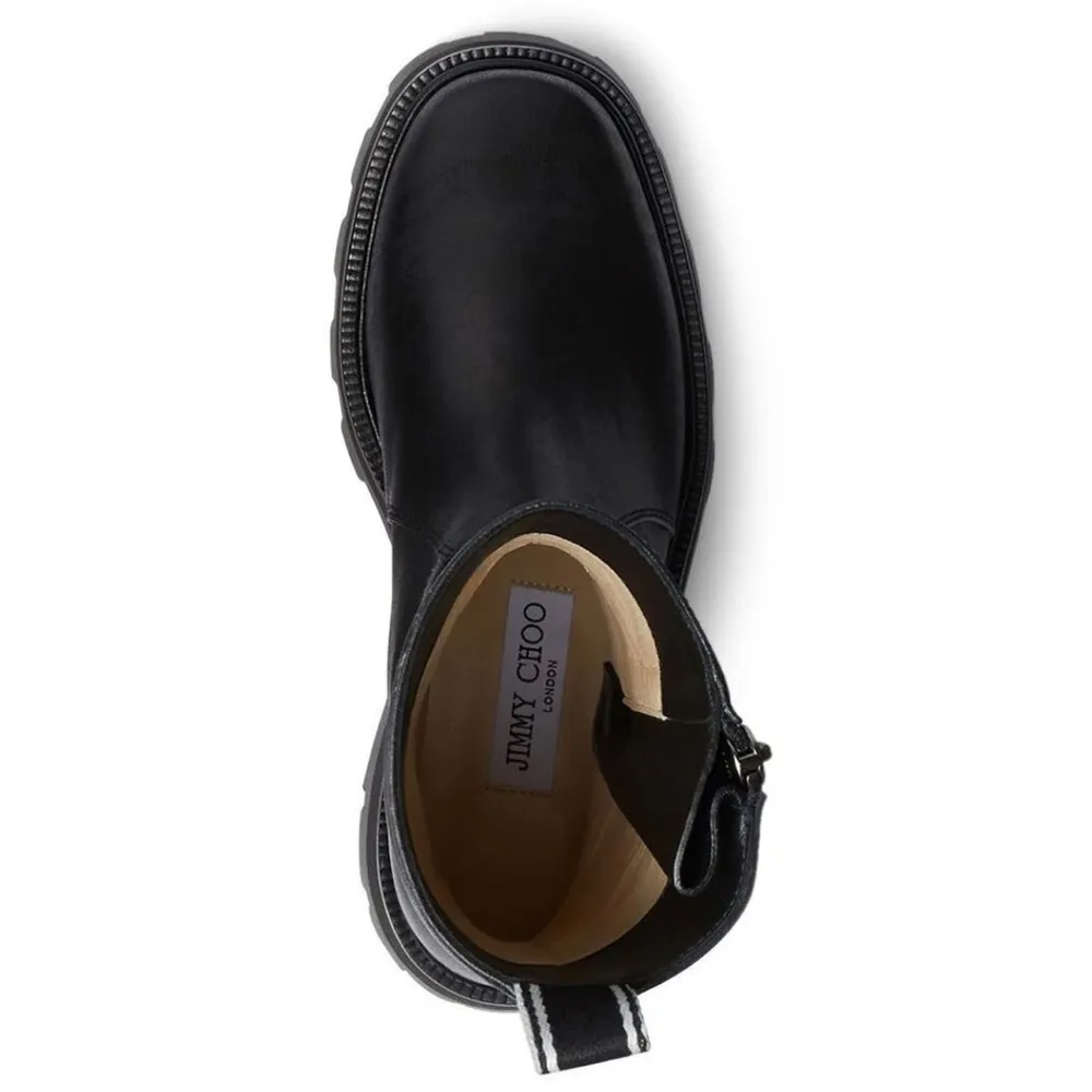 Jimmy Choo Bay Flat Chunky Leather Boots Black, Size EU 36.5 NEW Retail $1050 - Image 7