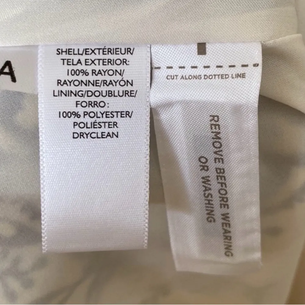 Ann Taylor LOFT White & Blue Floral Tile Print Midi Shirt Dress – Size S - Image 9