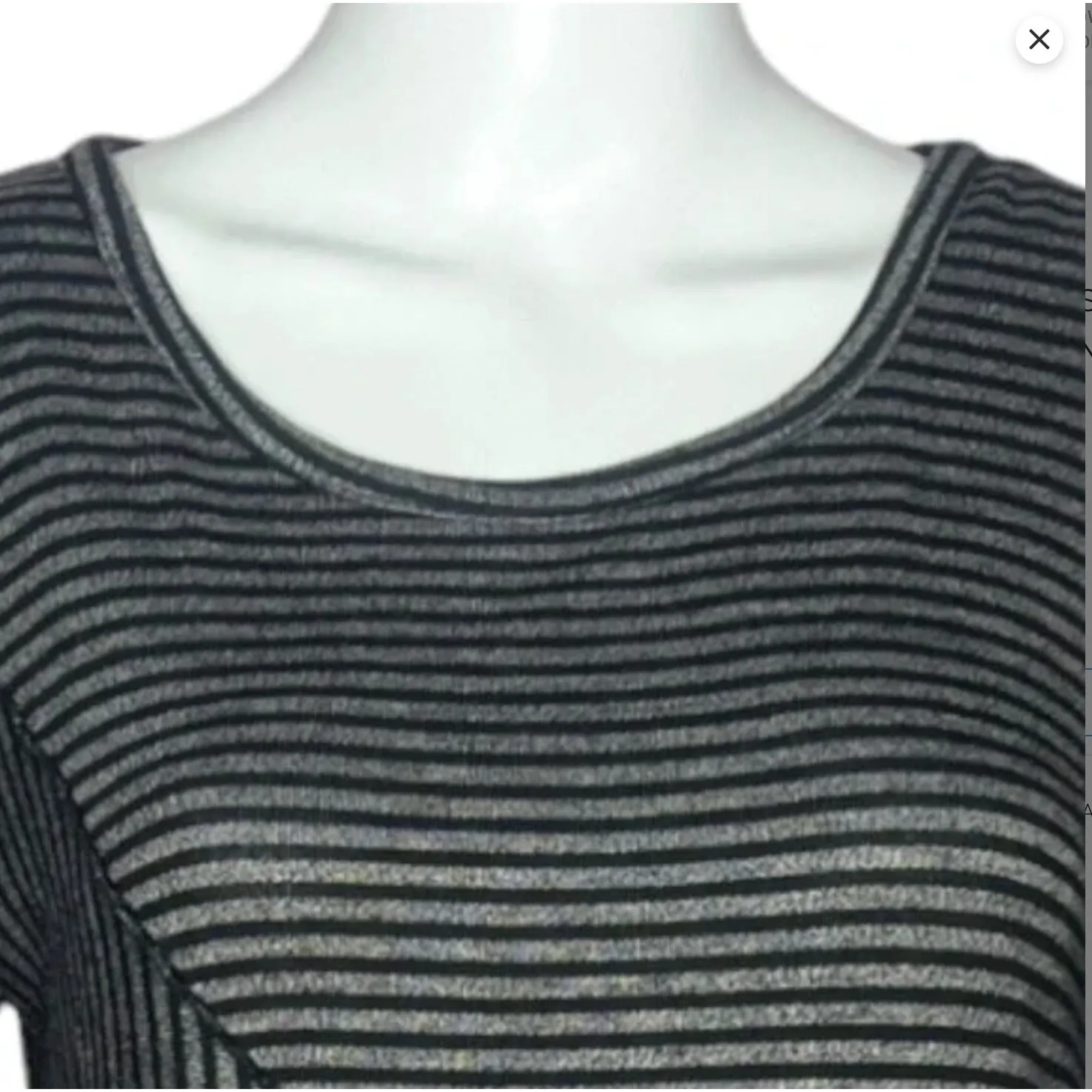 Onque Casual Blouse‎ Womens Small Striped Asymmetrical Knit Tunic Top Neutral Black - Image 5
