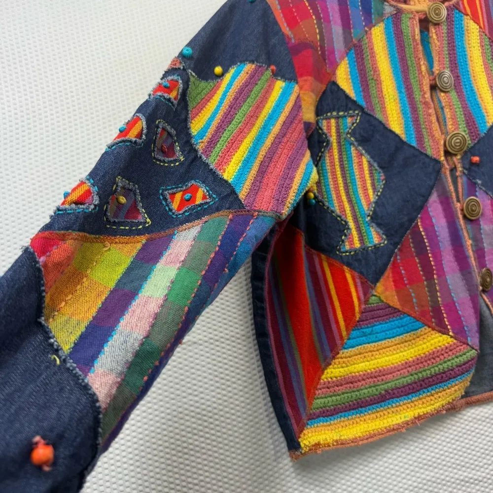 Vintage Sandy Starkman Boho Patchwork Jacket - Image 4