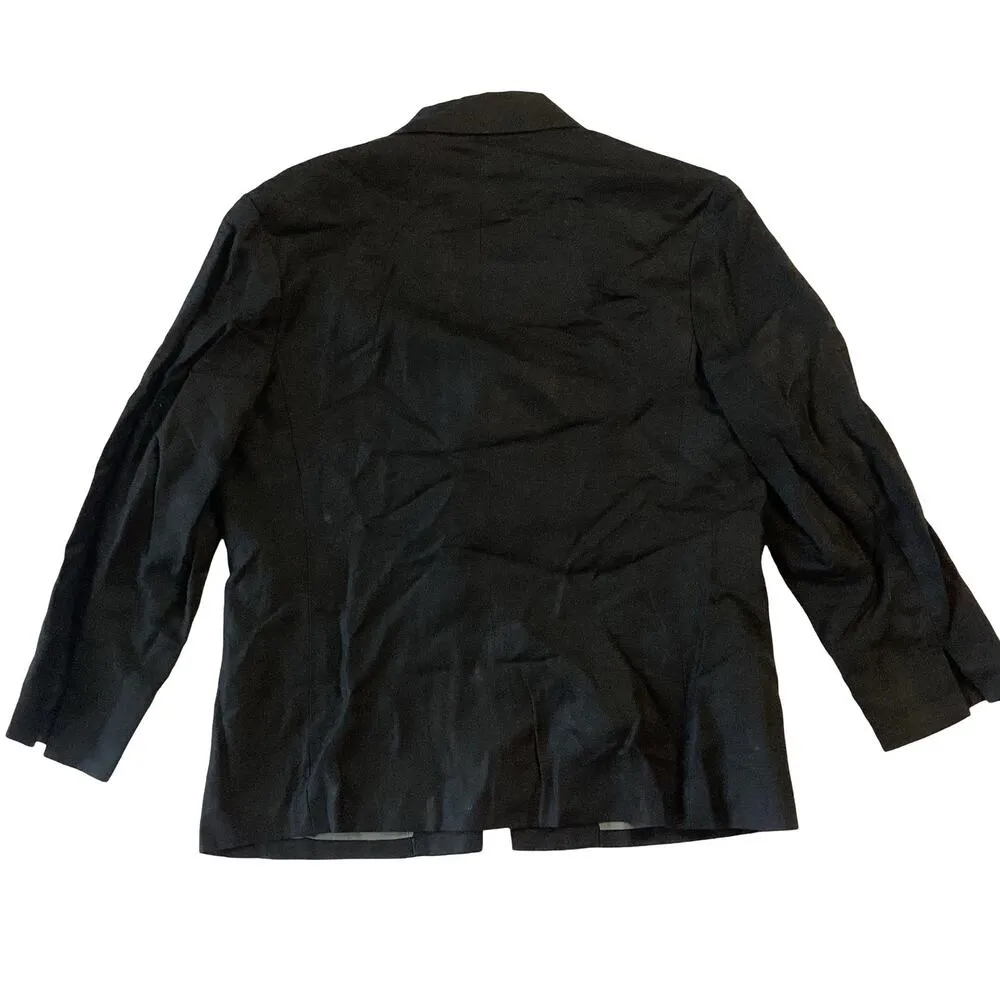 Anne Alexander Linen Blend Blazer Black Size 8 - Image 6