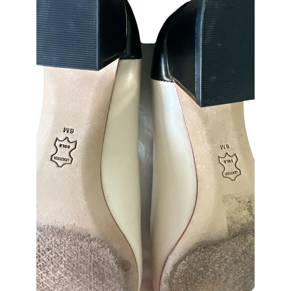 TORY BURCH GIGI ROUNDED-TOE PUMP IN NEW CREAM/PERFECT BLACK Shoes Size 6 - Image 9