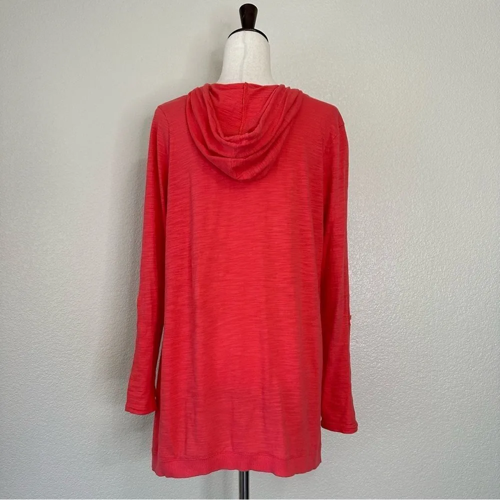 J.Jill  Tab sleeve Knit Hoodie Long Sleeves Pull Over Sweatshirt - Image 8