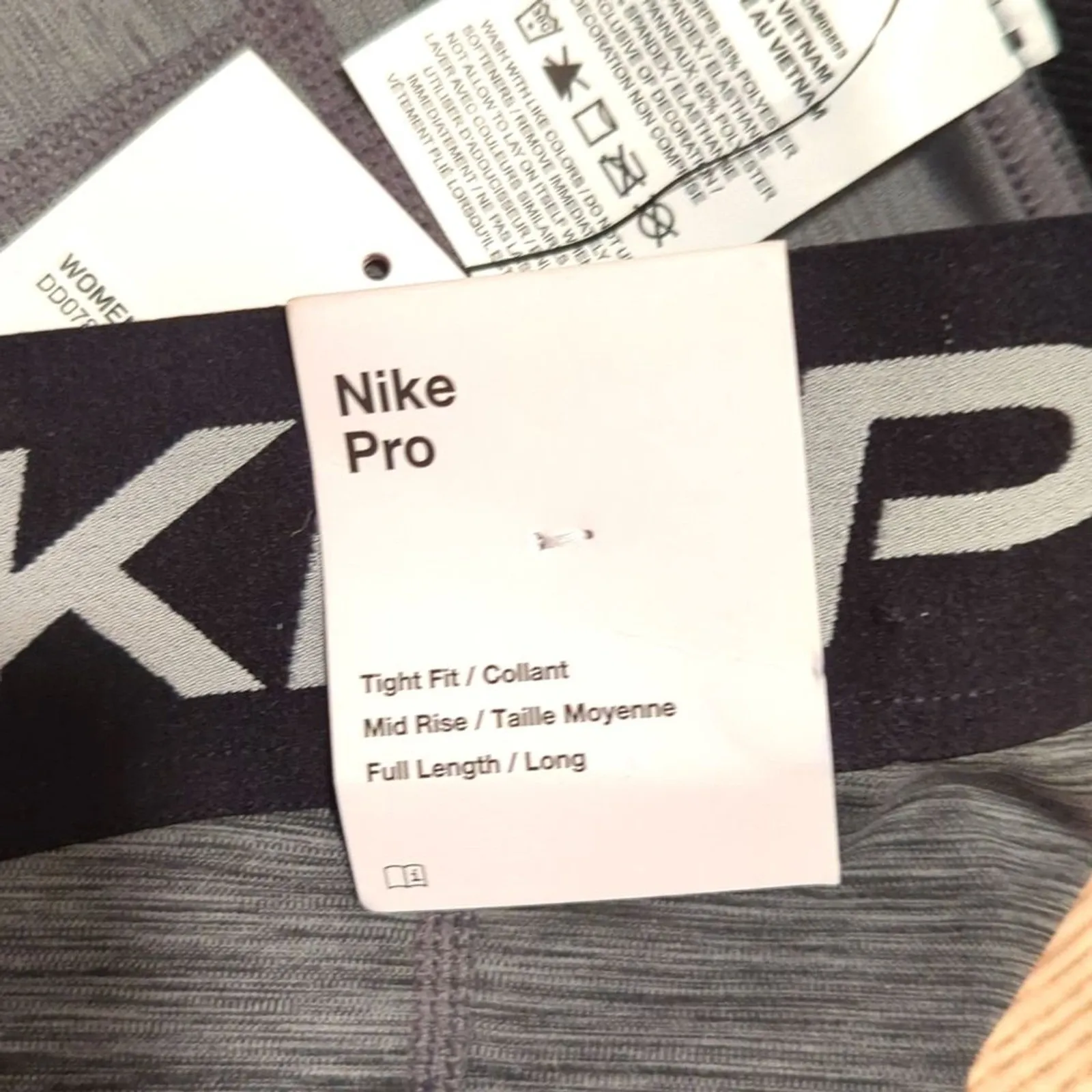 $50 Nike Pro NWT Plus 2X Gray Black Dri-Fit Full length leggings‎ - Image 4
