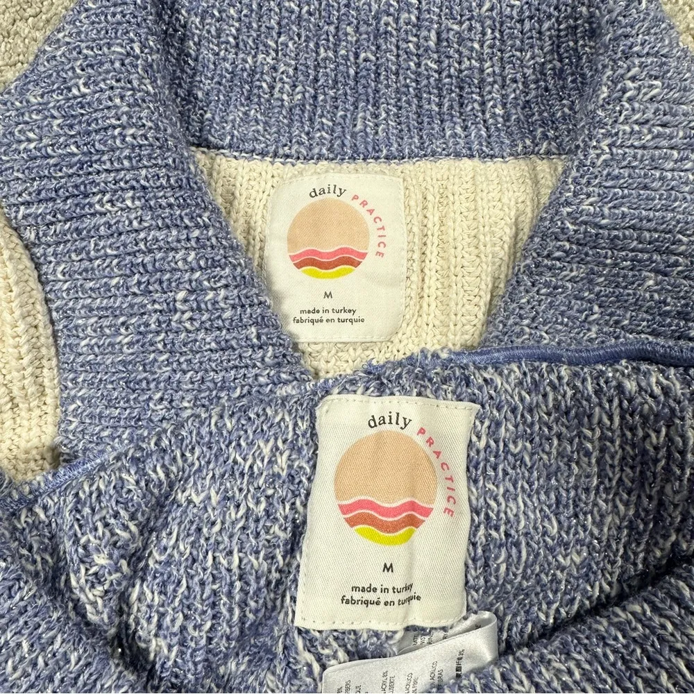 Daily Practice by Anthropologie Knit Lounge Set Sweater Cardigan & Shorts M - Image 10