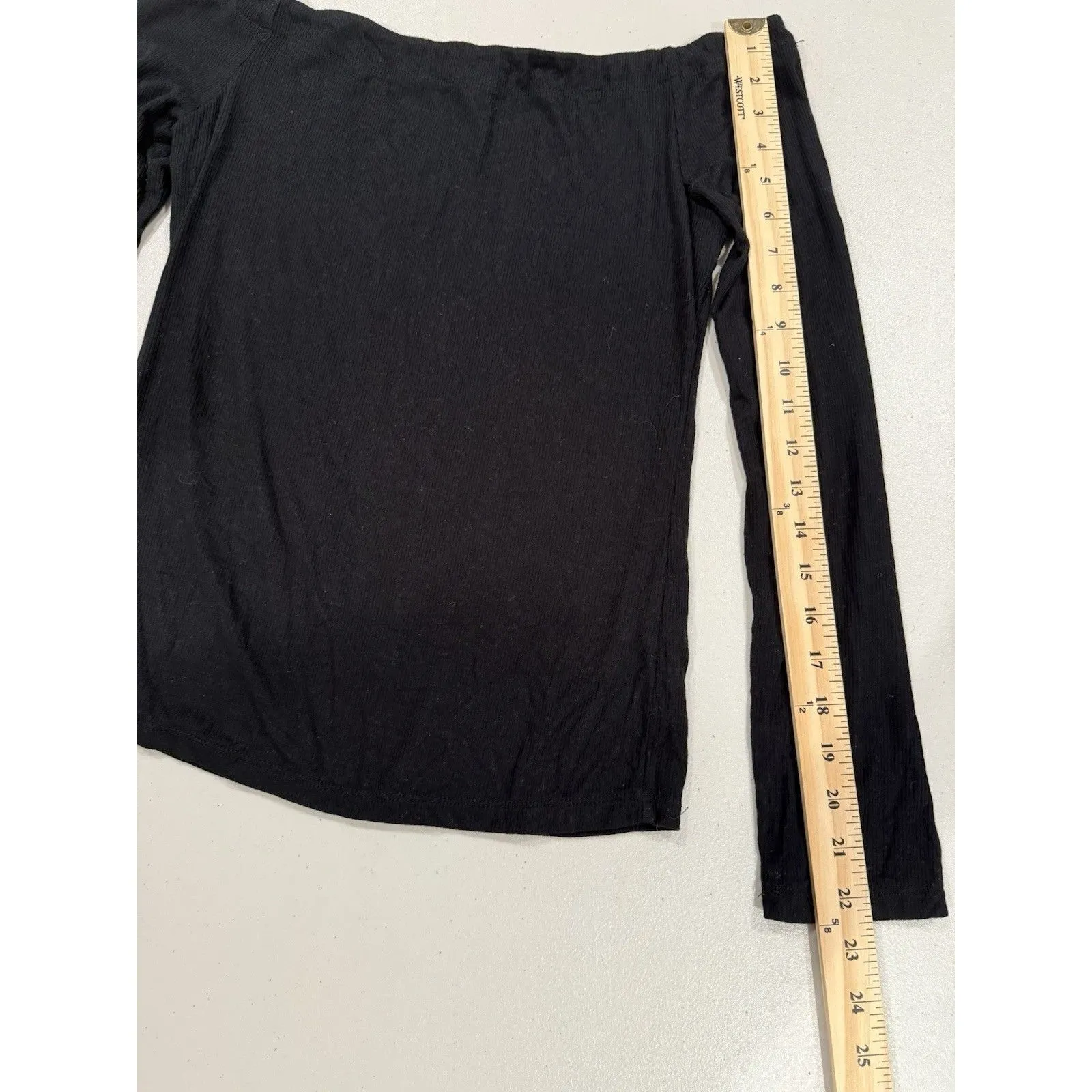 Z Supply Top Womens Large Black Scoop Neck Ribbed Minimalist Travel Quiet Luxury - Image 5