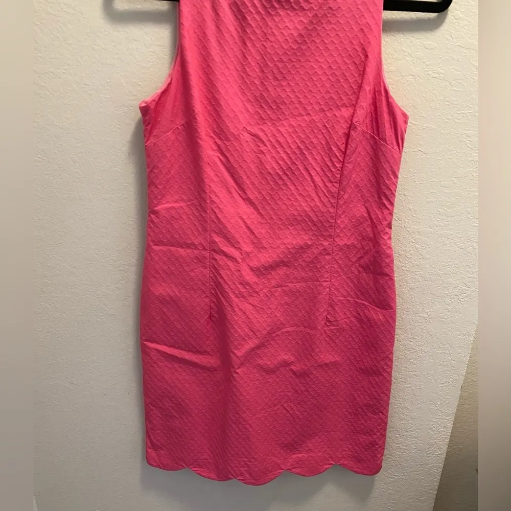 Southern Tide Pink Charleston Wavy Scallop Textured Dress. - Image 4