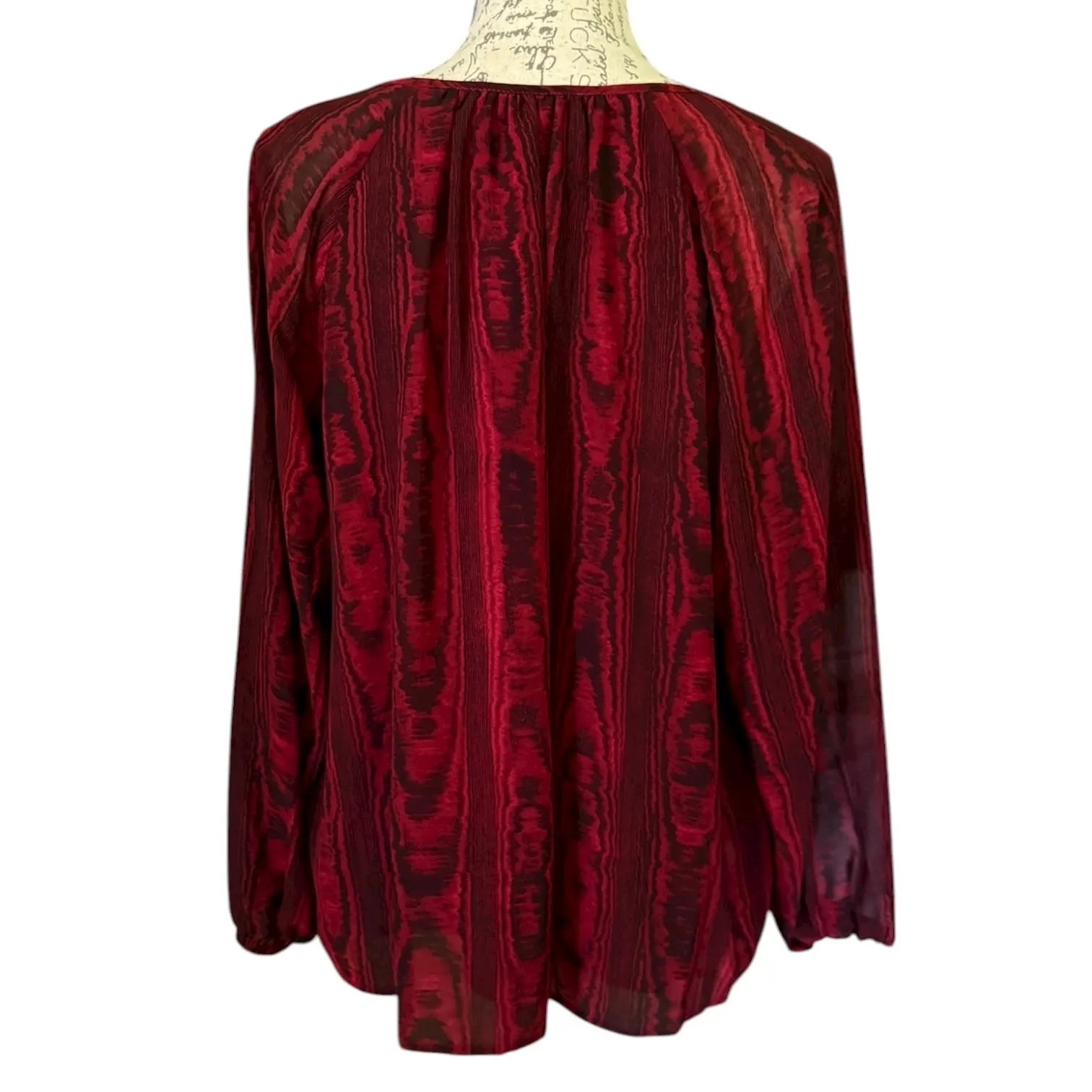 Michael Kors Red Long Sleeve Peasant Blouse Shirt Size Small - Image 2