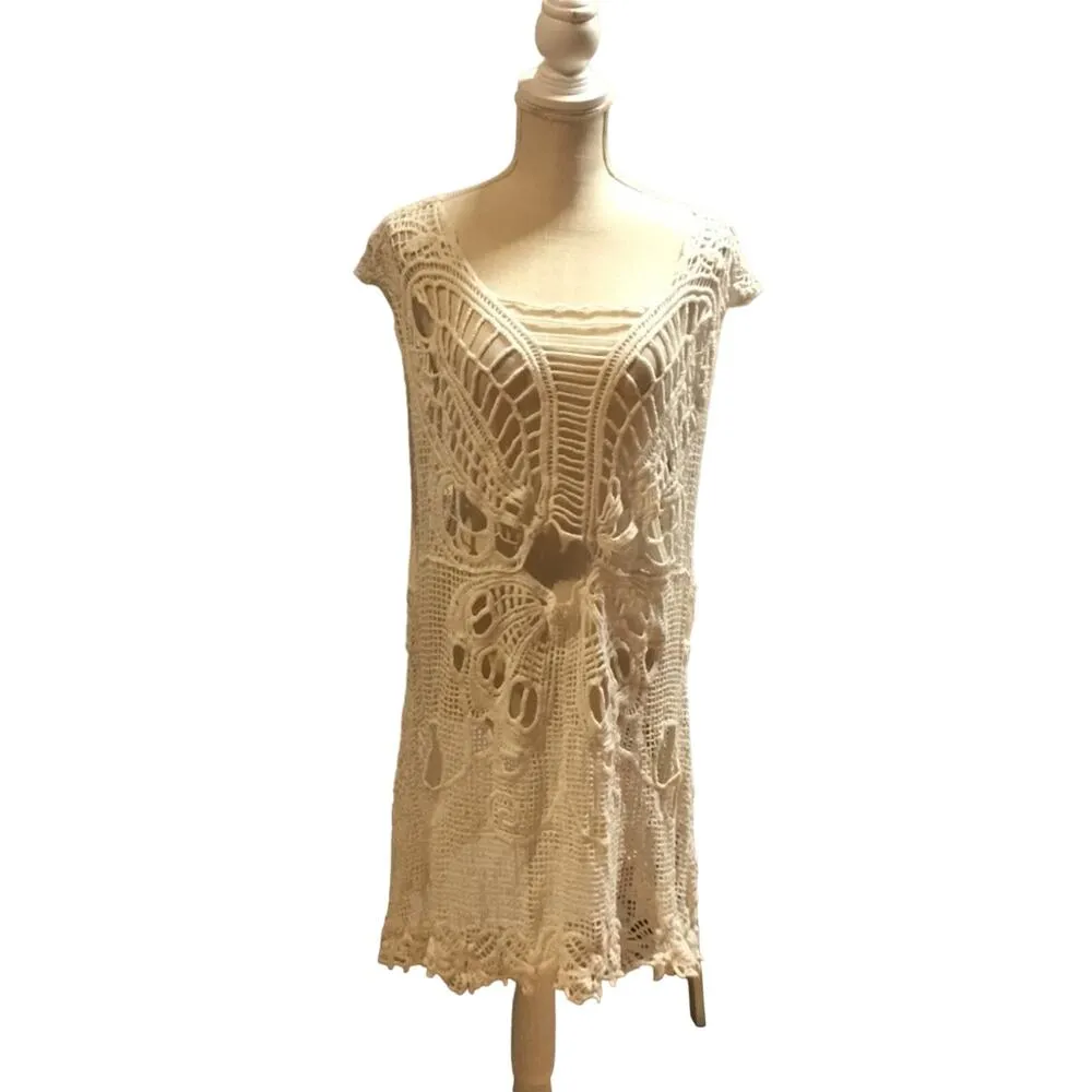 Fishnet Knit Sun Dress / Coberup White Size undefined - Image 2