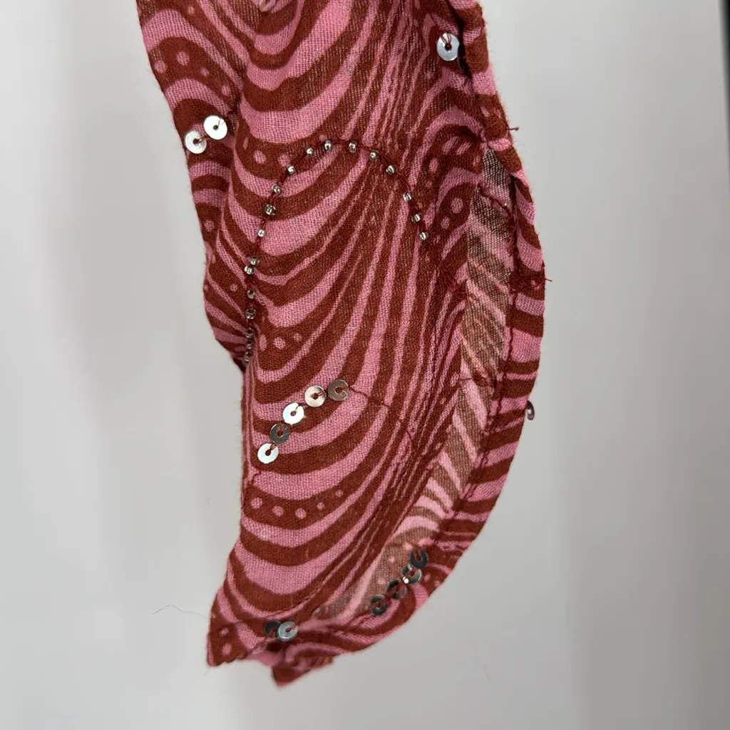 Zara burgundy Pink Sequin Swim Coverup xs lightweight vacation resort beach - Image 7