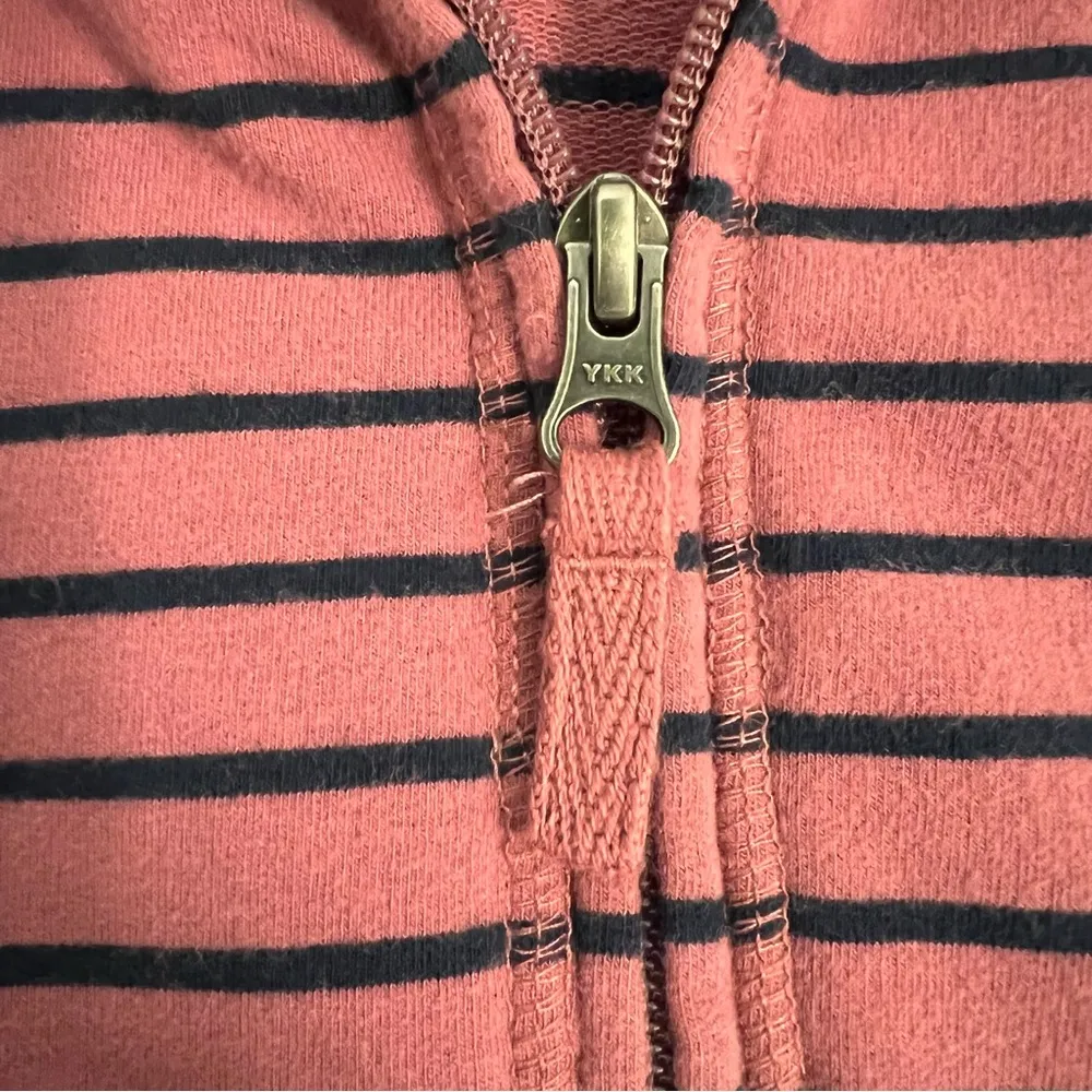 L.L.Bean  Pink Striped 1/4 Zip Pullover Sz S Regular - Image 7