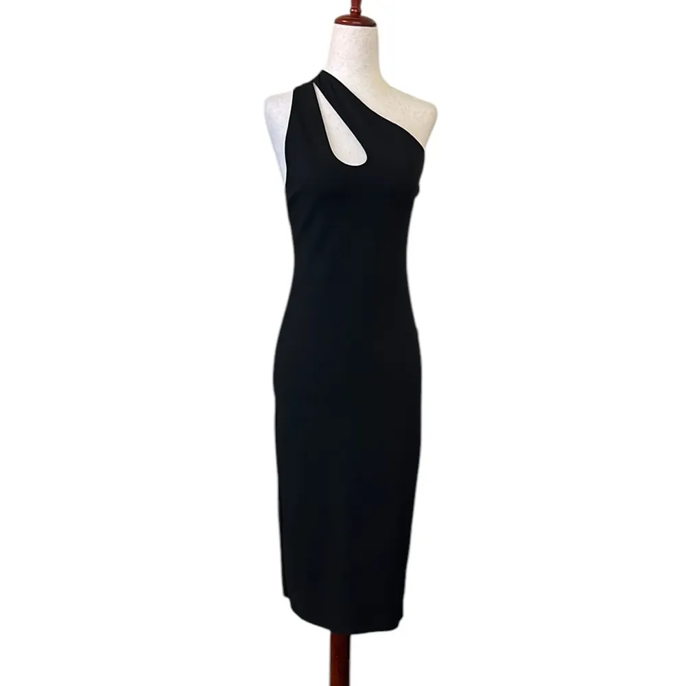 Zara one-shoulder midi bodycon dress with a cutout detail near the shoulder - Image 10