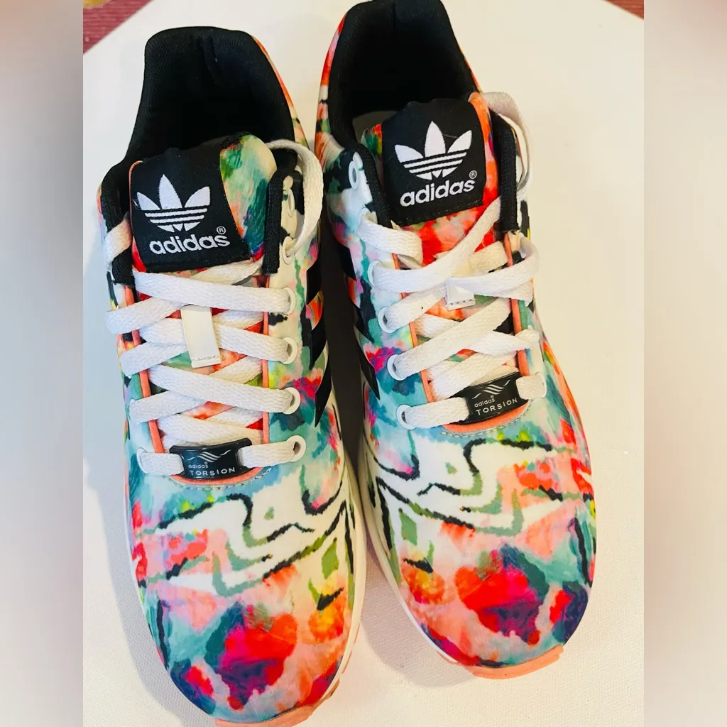 Adidas ZX flux torsión running rare water color women’s sneakers - Image 2