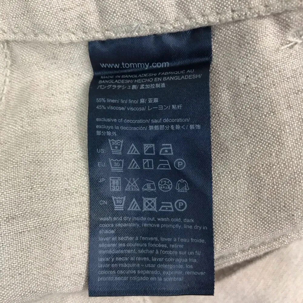 TOMMY HILFIGER Linen Pant Women 4 Wide Leg Cottage Retro Y2K Resort Feminity - Image 7