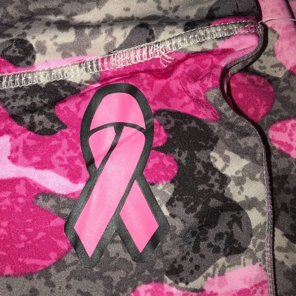 BREAST CANCER AWARENESS PINK & GRAY CAMO LEGGINGS LARGE - Image 42