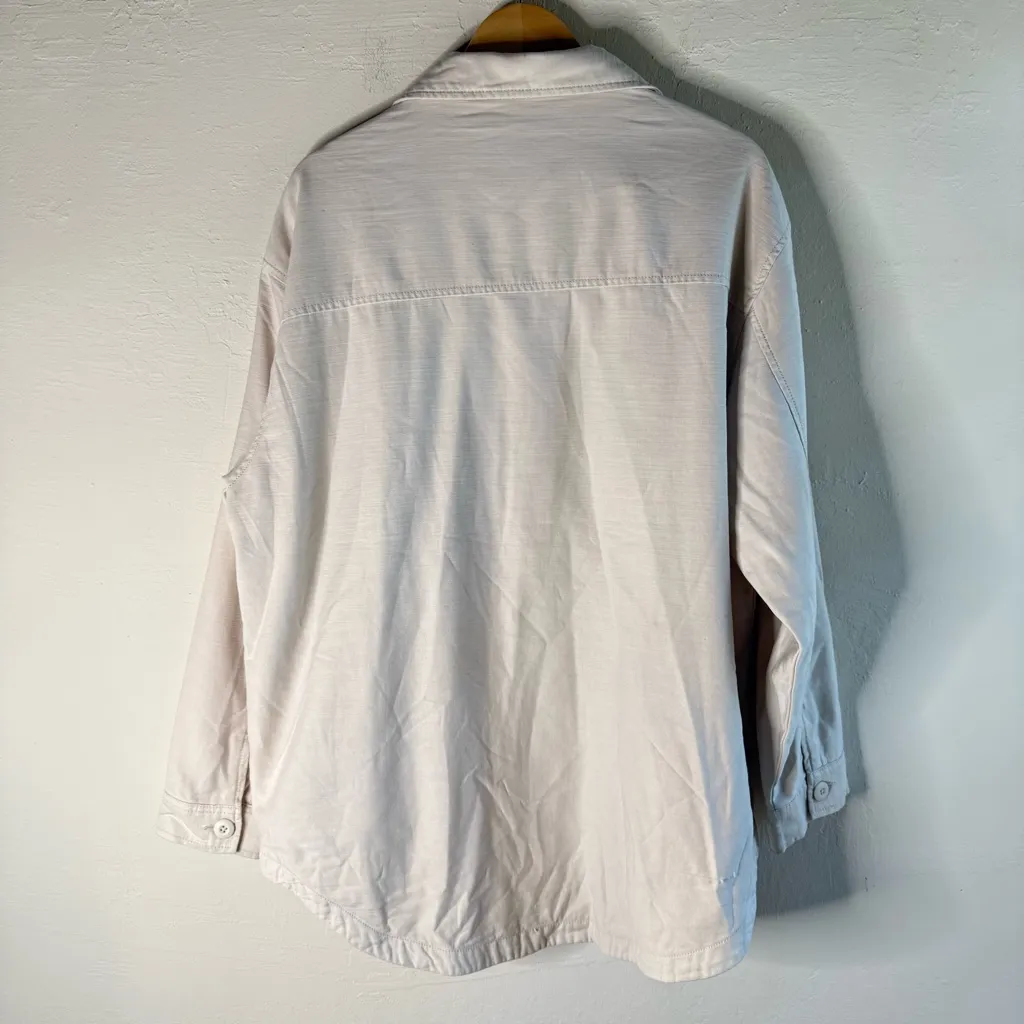 American Eagle Outfitters Cream Military Shacket Shirt Jacket Size XL NWT - Image 6