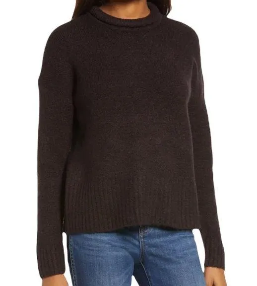 Madewell Fulton Pullover Rollneck Sweater in chocolate color size XXS - Image 2