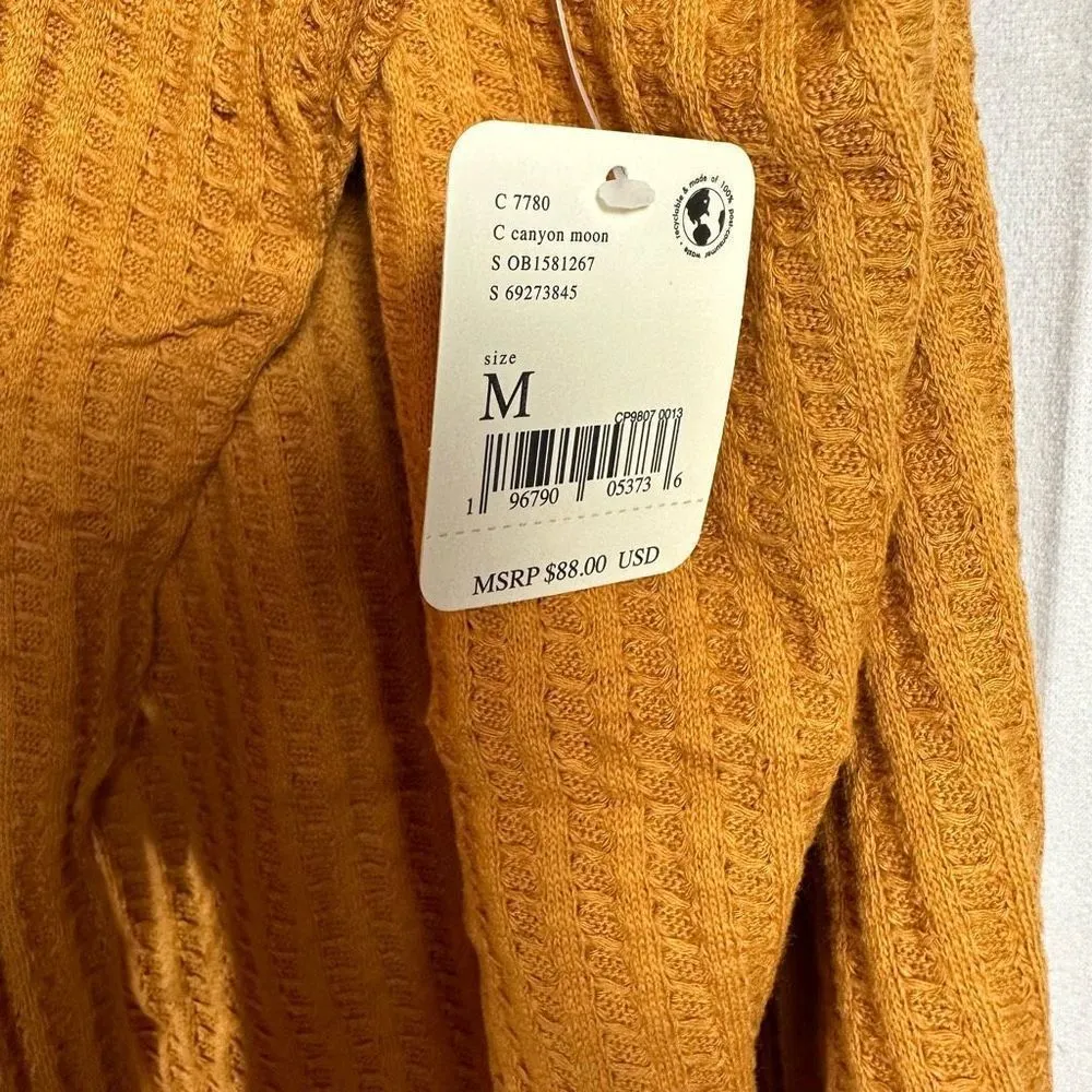 Free People Juicy Shirt Textured Surplice Back Cowl Neck Canyon Moon M NWT - Image 5