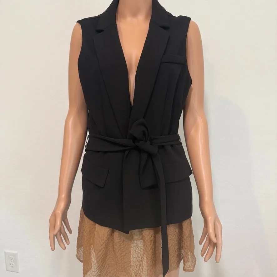 Roz & Ali large belted utility jacket vest waistcoat blazer C2 3139 - Image 9