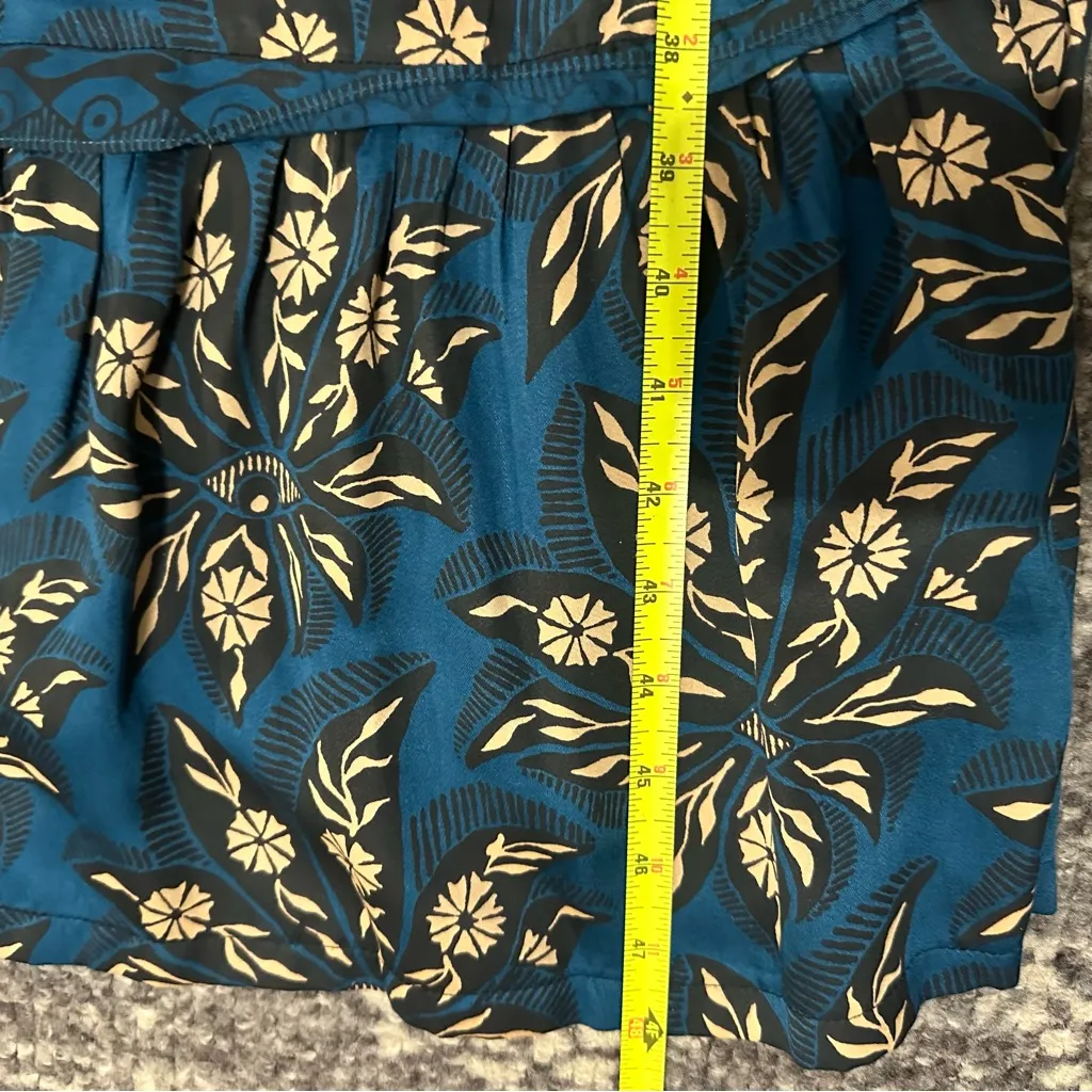 Omika Women’s Sz XS Marli Sapphire Blue Floral Print Tie Back Monica Midi Dress - Image 8