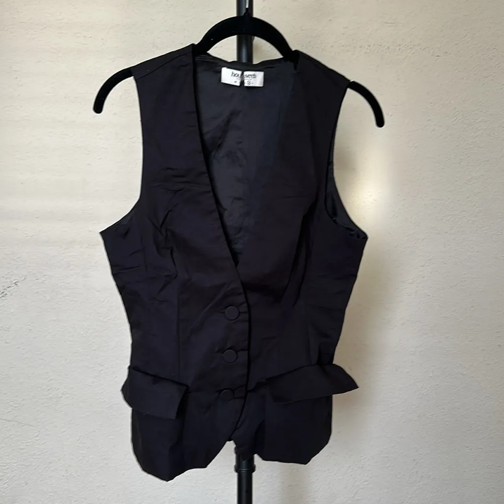 JULIET House of CB BLACK SLEEVELESS TUXEDO TOP‎ USD $139 size M vest - Image 3