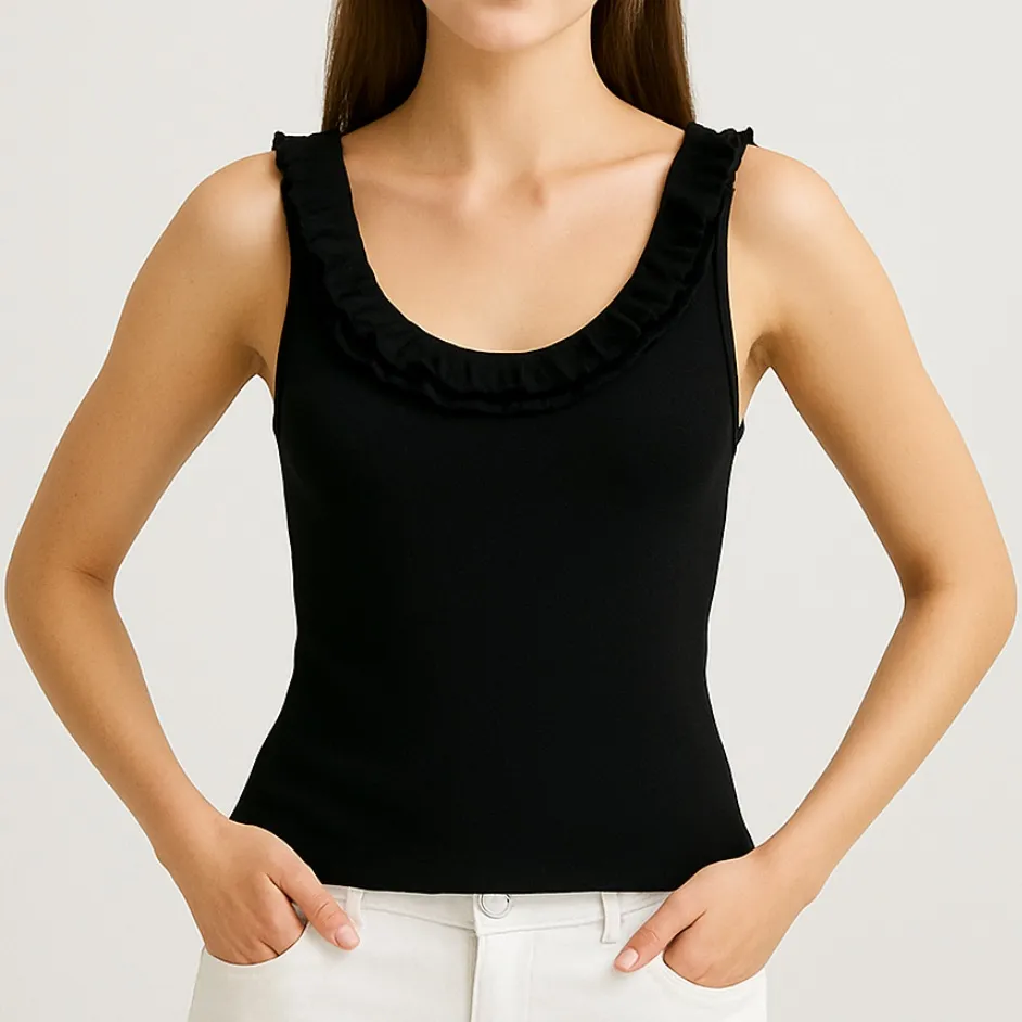 Ralph Lauren Vintage Y2K Black Sleeveless Tulle Nylon Top with a liner size XS - Image 7