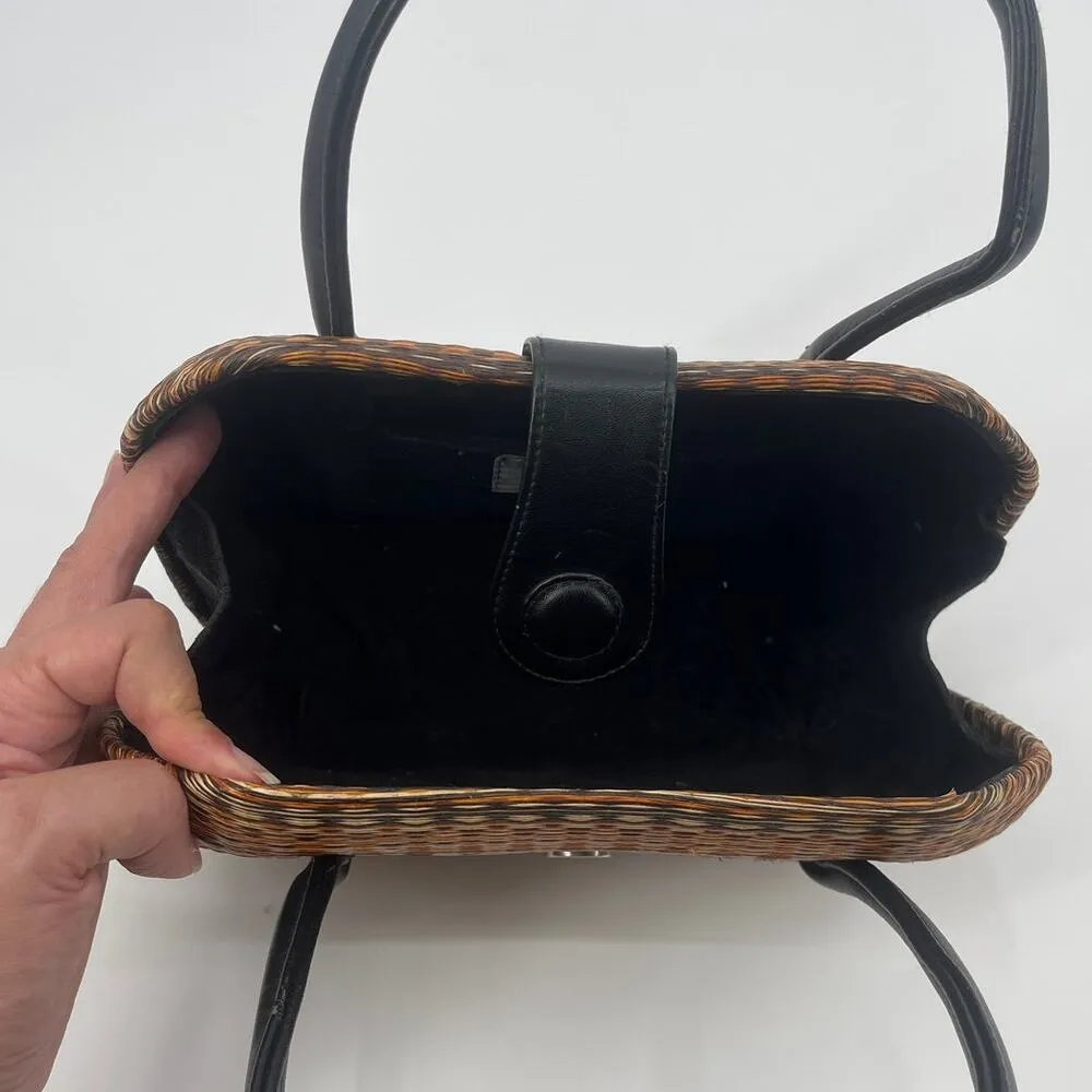 Le Sac Y2K Handmade Woven Hard Shell Purse Boho Coastal Cowgirl Retro Mini Tan - Image 6