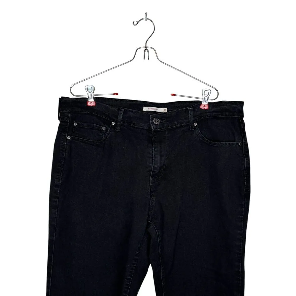 Levi's 505‎ Women's Jeans Straight Leg Cropped Boyfriend Mom Denim Black Sz. 32 - Image 4