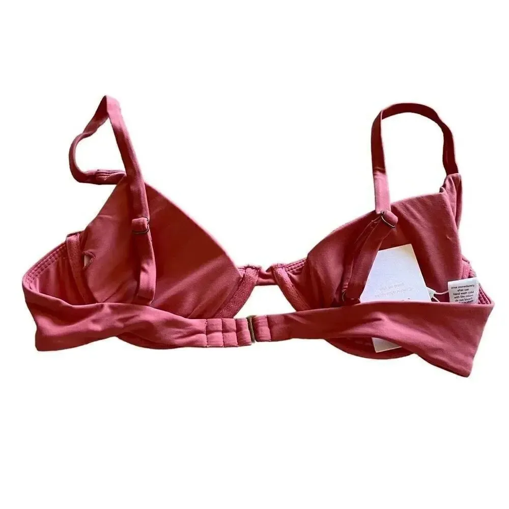 Andie The Sicily Bikini Punch Pink Adjustable Straps Underwire Top
Bra S #1454 - Image 5
