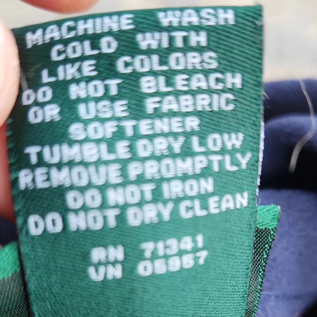 L.L. Bean Full Zip Vest Navy Orange Medium Blue - Image 6