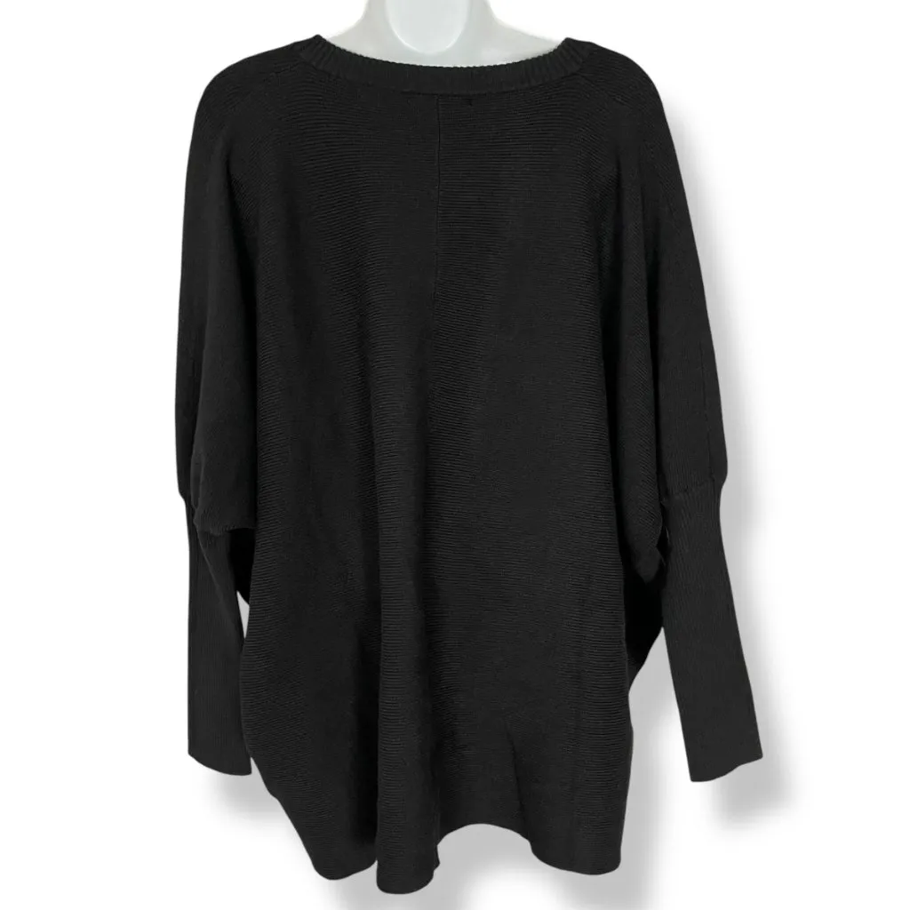 NWT Tempo Paris Sweater Oversized Fitted Sleeve Black Size Medium/Large V-Neck - Image 2