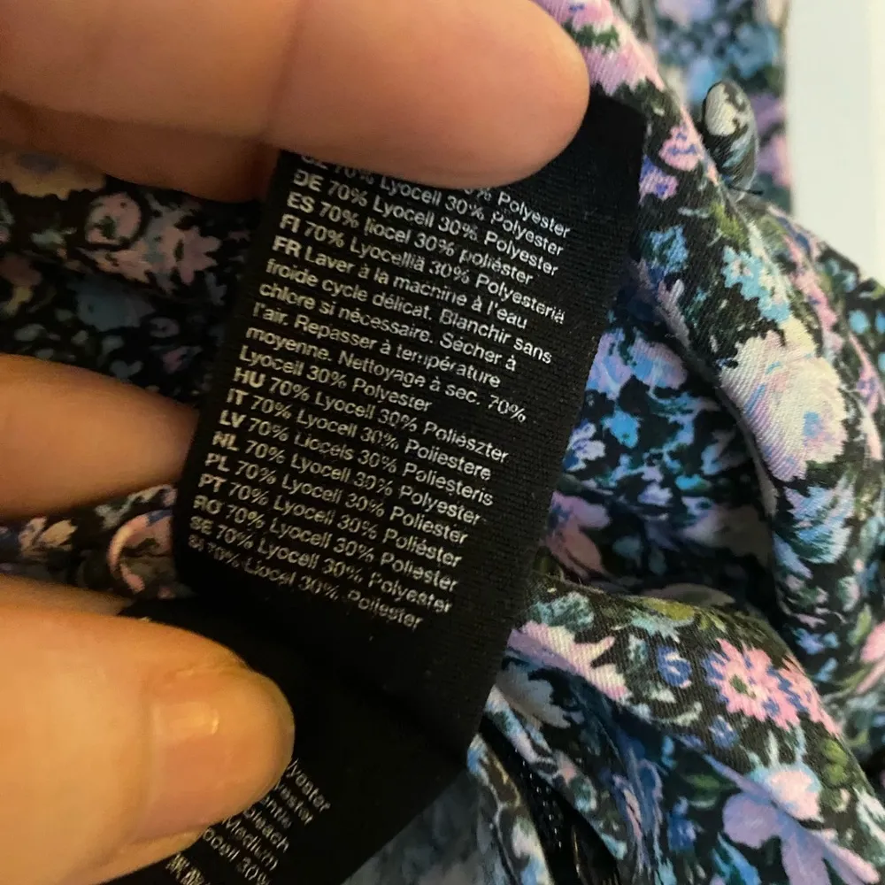 & Other Stories Floral Puffed Sleeve Square Neck Blouse, Women’s 8 - Image 11