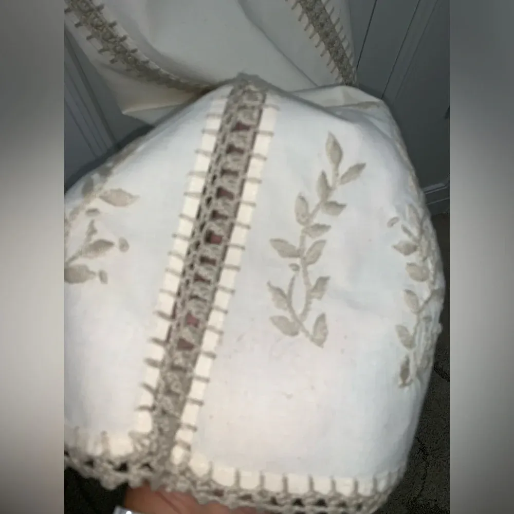 JM Pink Vintage‎ 2 pc embroidered ivory hand crochet skirt set Tan Size M - Image 11