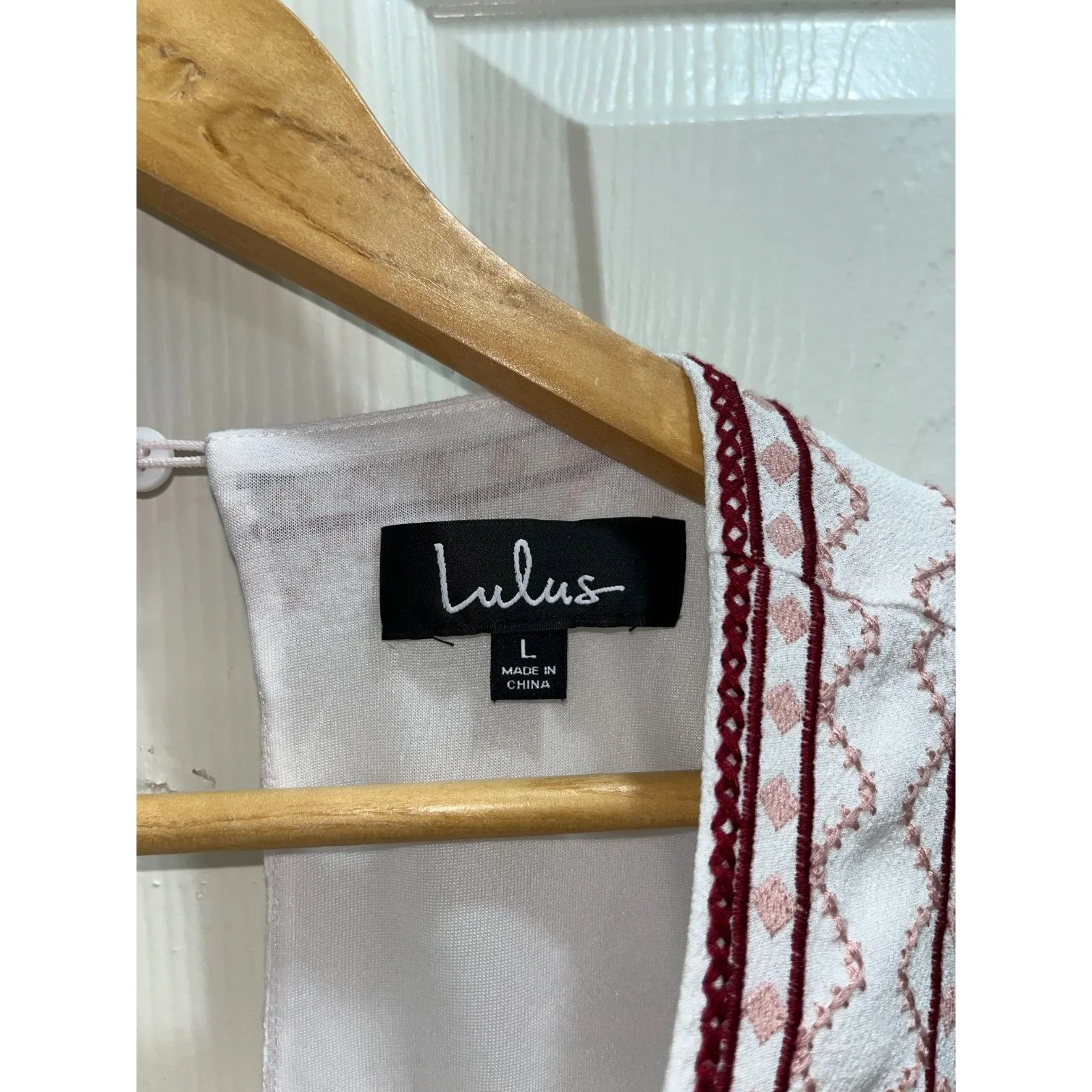 Lulus Love You Forever White Embroidered Mini Shift Dress Size Large Boho Classy - Image 6