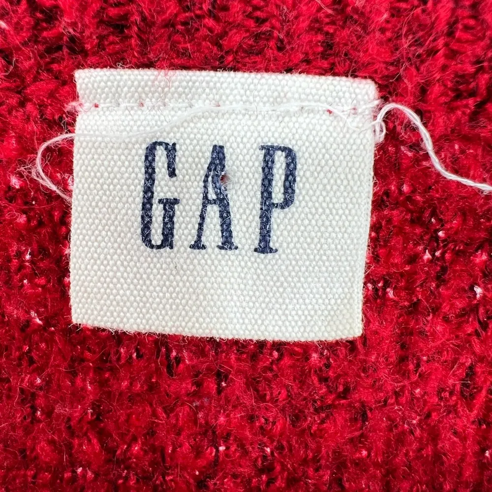 Gap red L wool blend pullover sweater dolman sleeve fall winter holiday work - Image 4