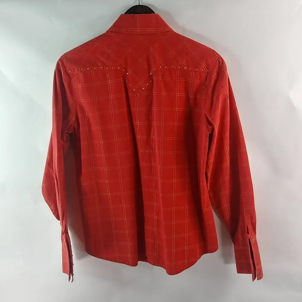 Cruel Girl M Western Cowgirl Red Gold Top - Image 3