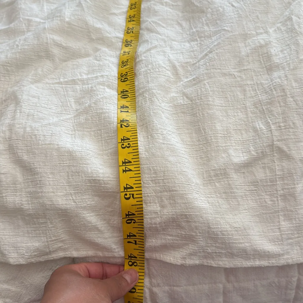 Line + Dot dress S ruffle Elegant White linen midi Dress - Image 10