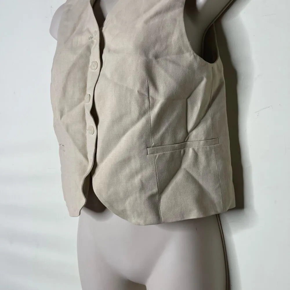 The Frankie Shop Chelsea Vest in Beige size XS - Image 8