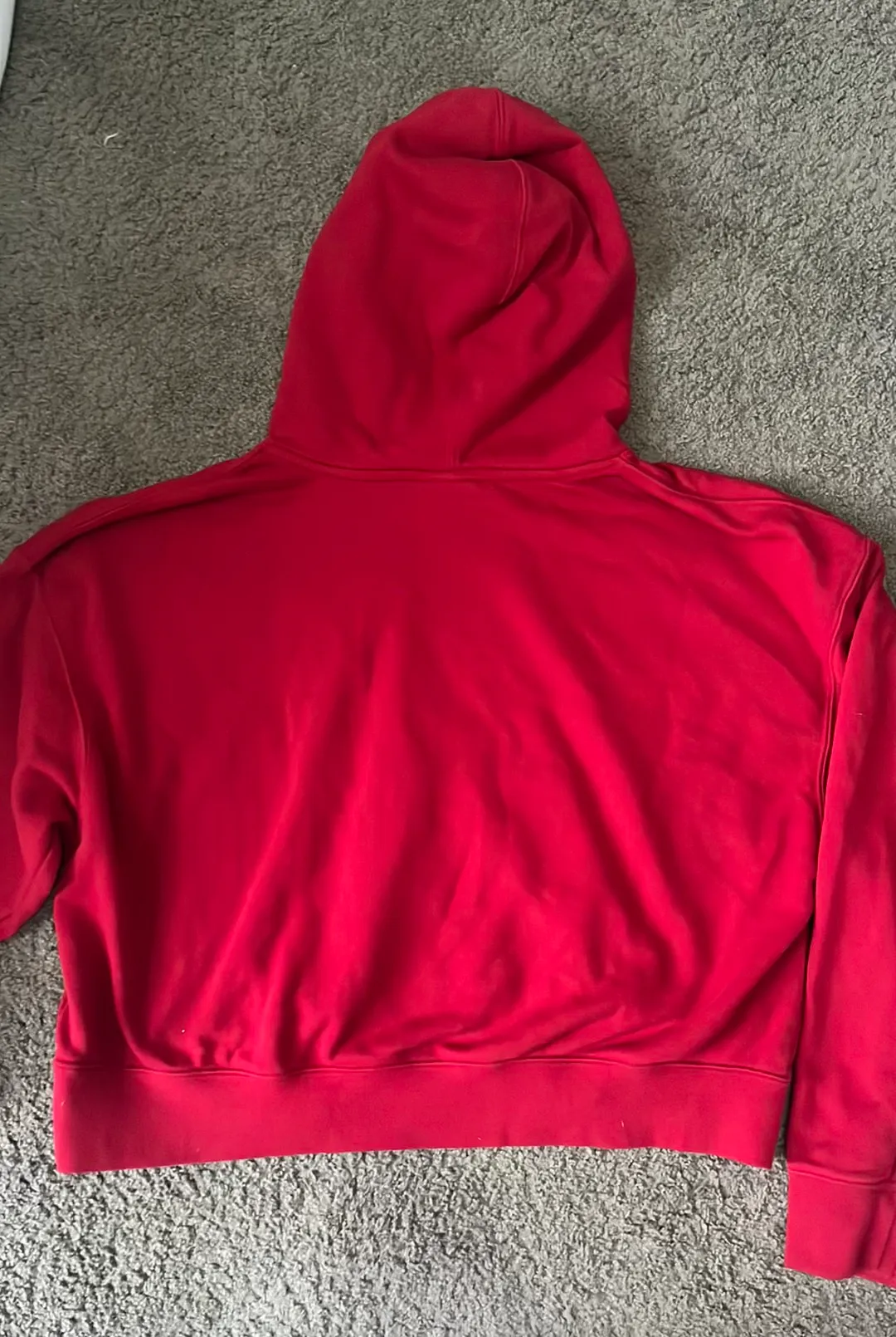 Red Nike Air Jordan cropped hoodie Size M - Image 2