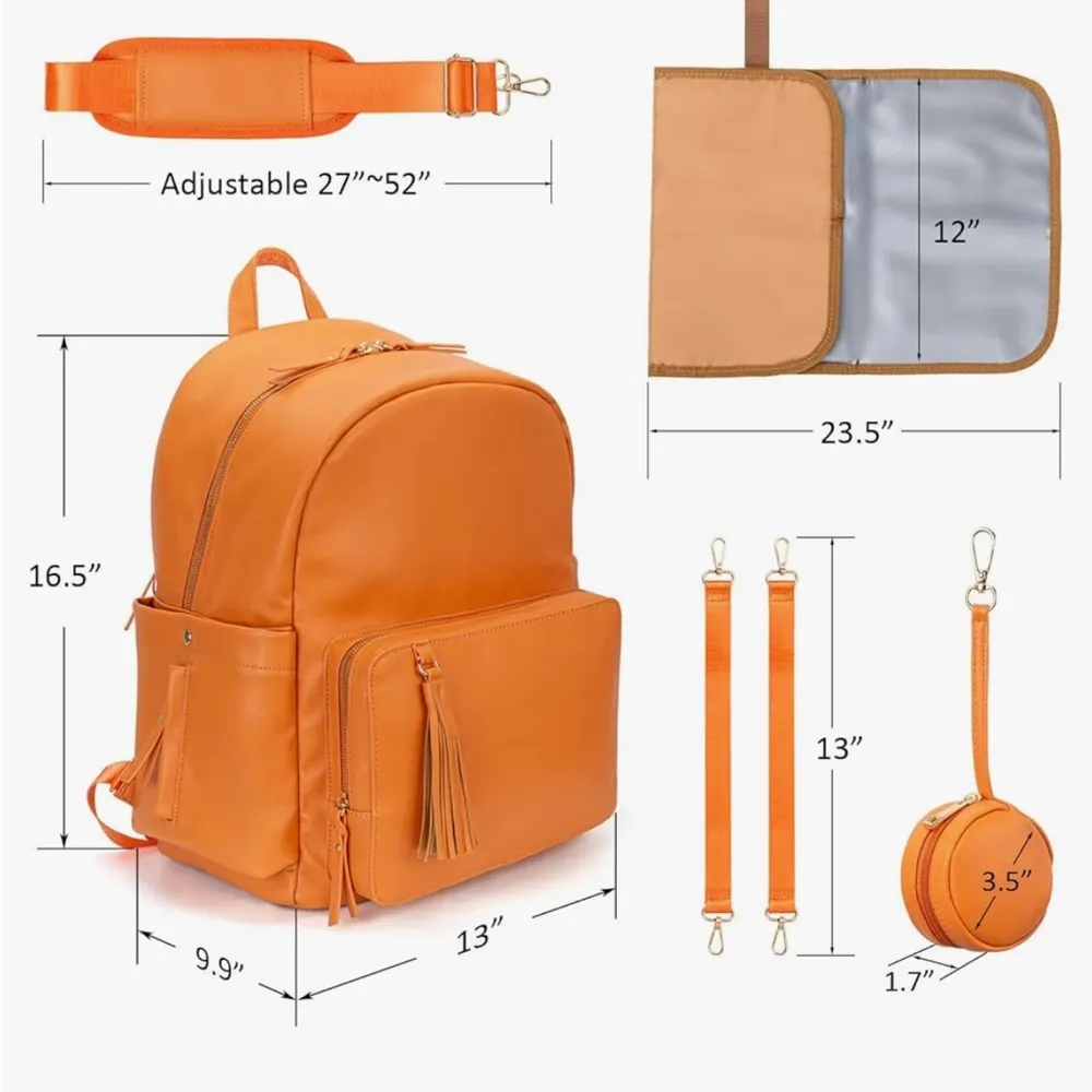 Minsong vegan leather diaper bag backpack - Image 2