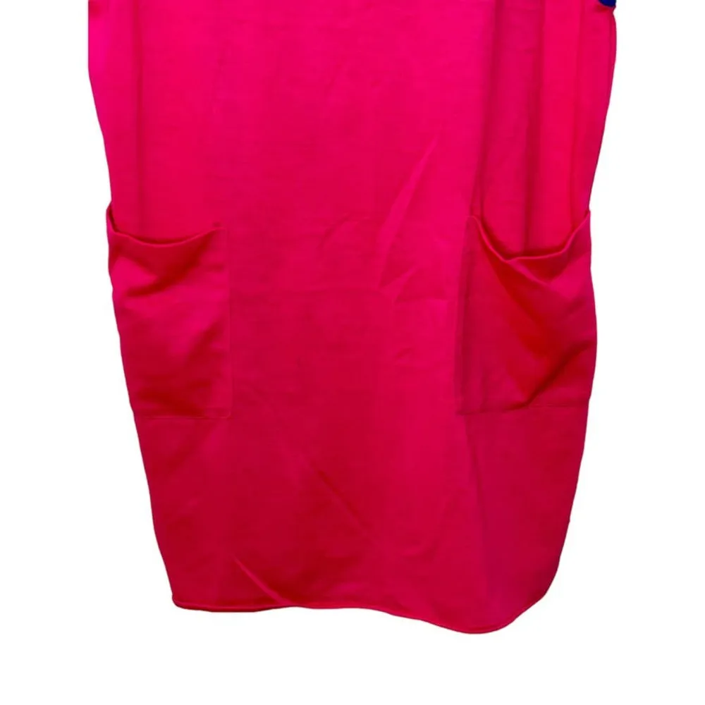Vintage 1980's 2020 by Jennifer Dale Bright Blue & Hot Pink Single Stitch Dress Size L - Image 11