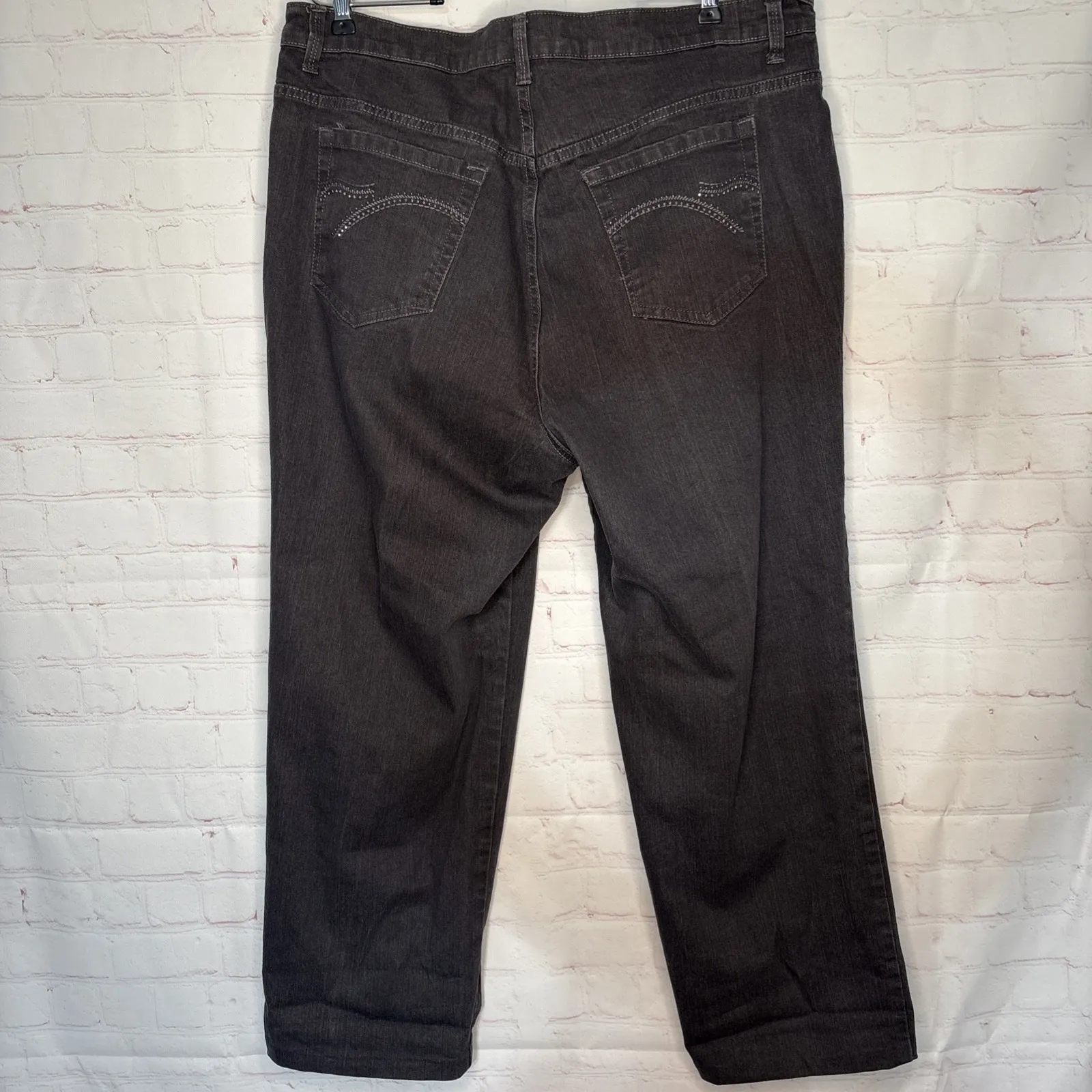 Gloria Vanderbilt Amanda Jeans 18W Grey High Rise Tapered Stretch Denim Pants‎ - Image 12