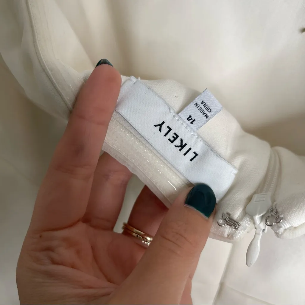 Revolve‎ Likely Paz White Mini Dress Off The Shoulder Bridal Size 14 - Image 4