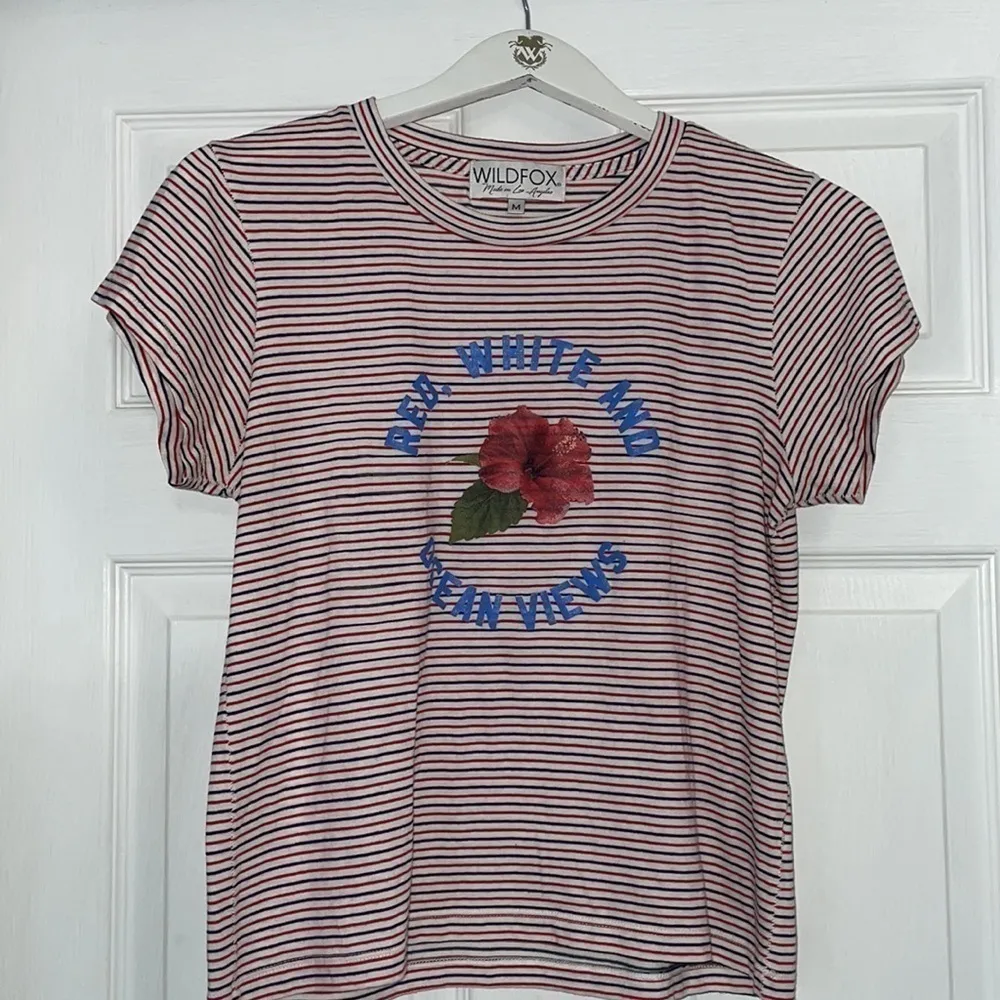 🦊💋 Wildfox Red White and Ocean Views Stripe Tee - Image 10