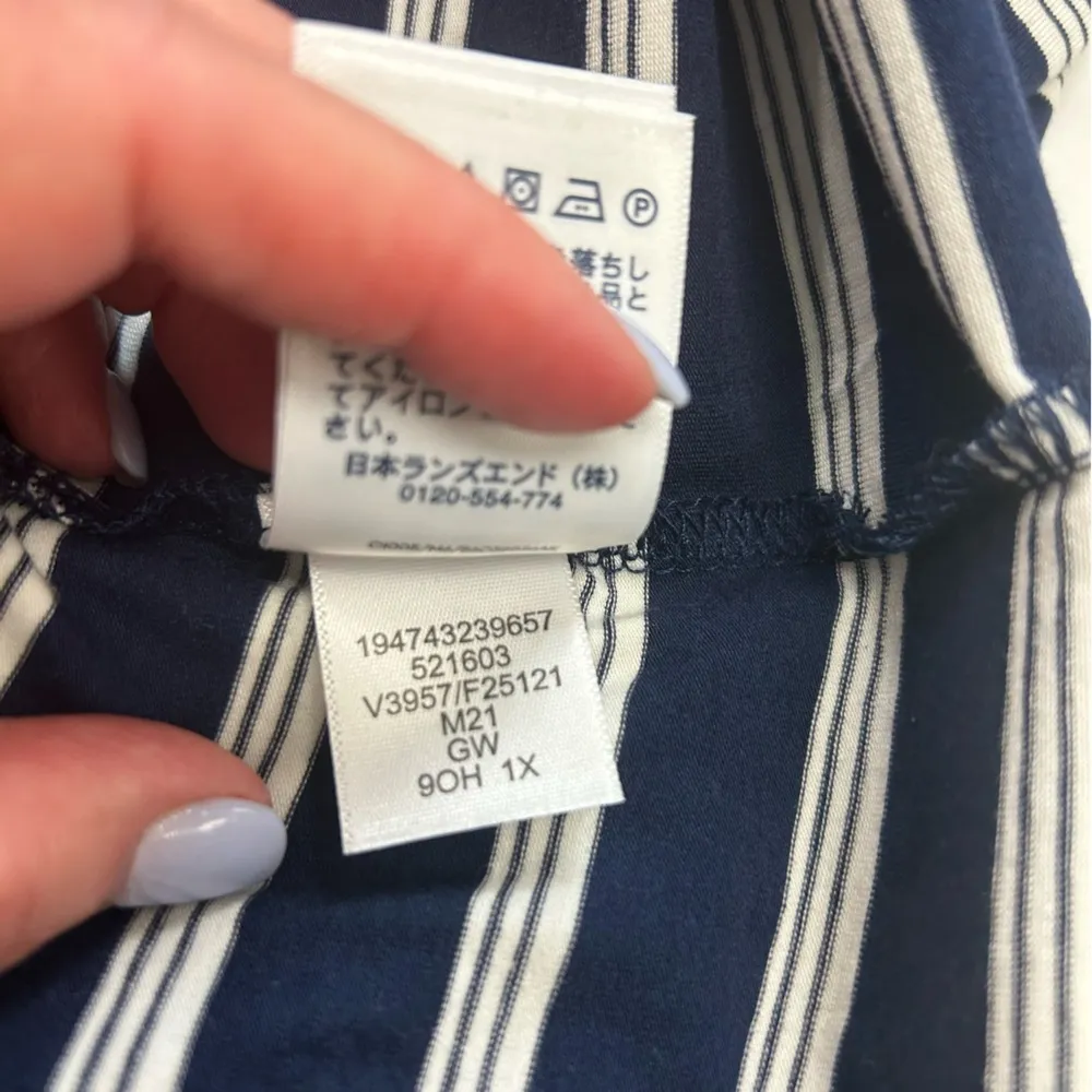 Lands’ End Blue Sundress Sleeveless Navy & White Plus Size 1X (16-18) NWT Summer - Image 10