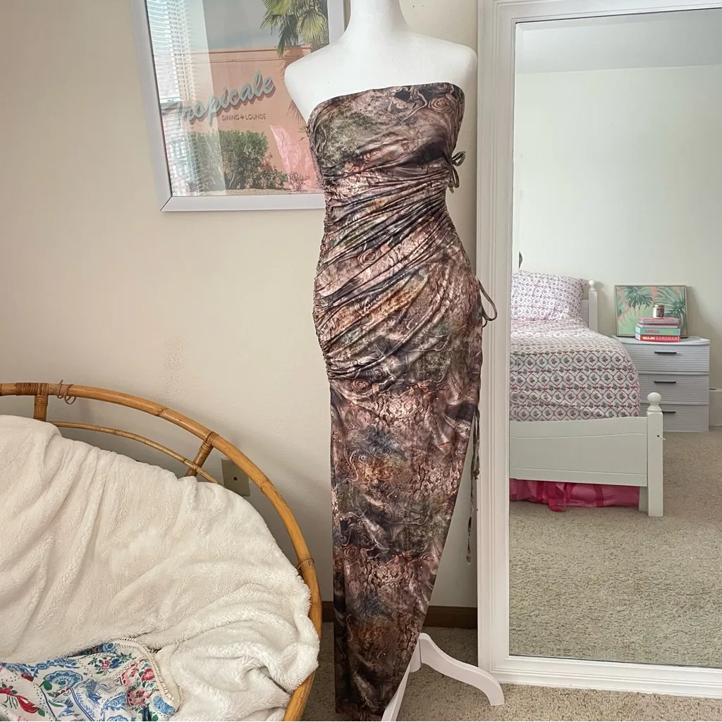 Outcast Isadora Maxi Dress in Medium Brown - Image 5