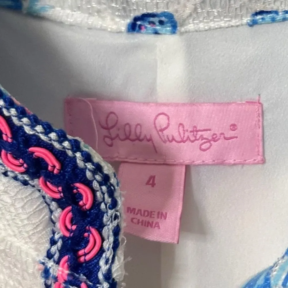 Lilly Pulitzer Dress 4 Jane Tassel Shift Sea Spray Gray Resort Women’s - Image 10