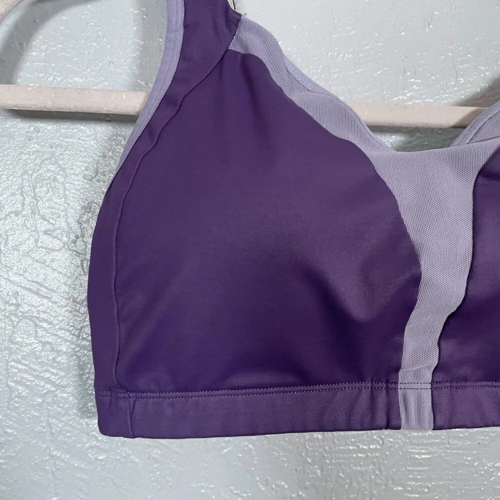 Moving Comfort Women M 34CD-38C Purple Sports Bra High Impact Padded Running - Image 2