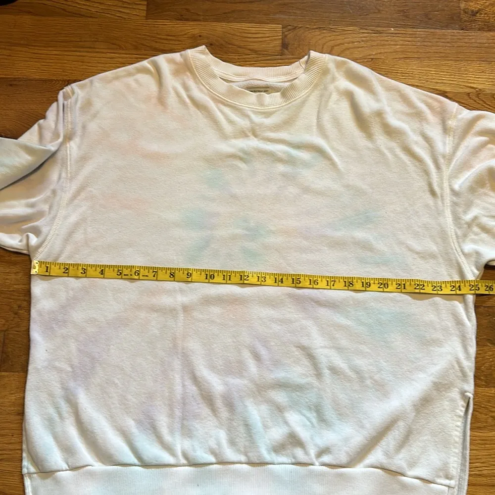 American Eagle Off White Long Sleeve Tie Dye Crew Neck Sweatshirt Womens Small - Image 2